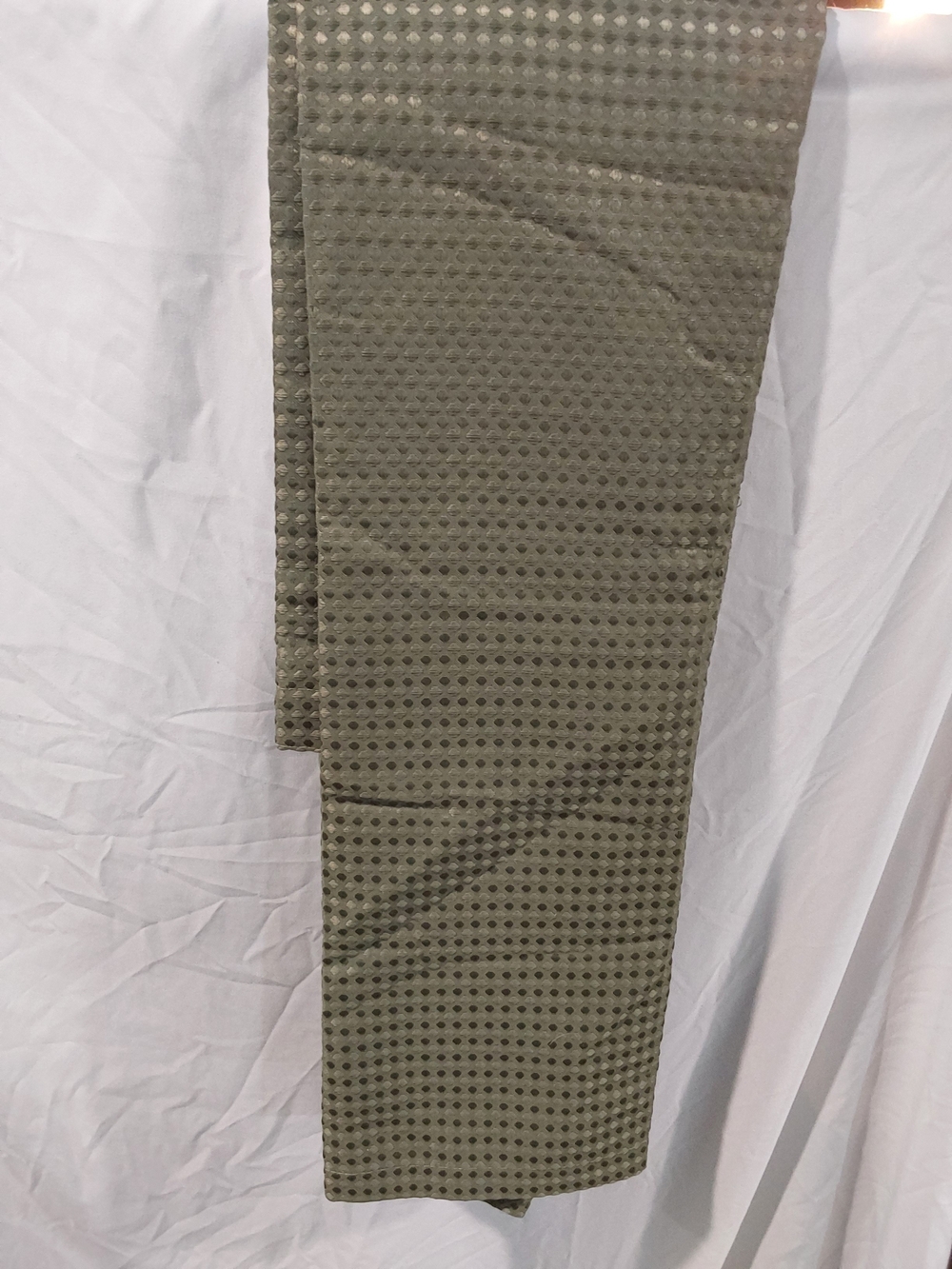 SAGE GREEN TEXTURED FABRIC SHOWER CURTAIN